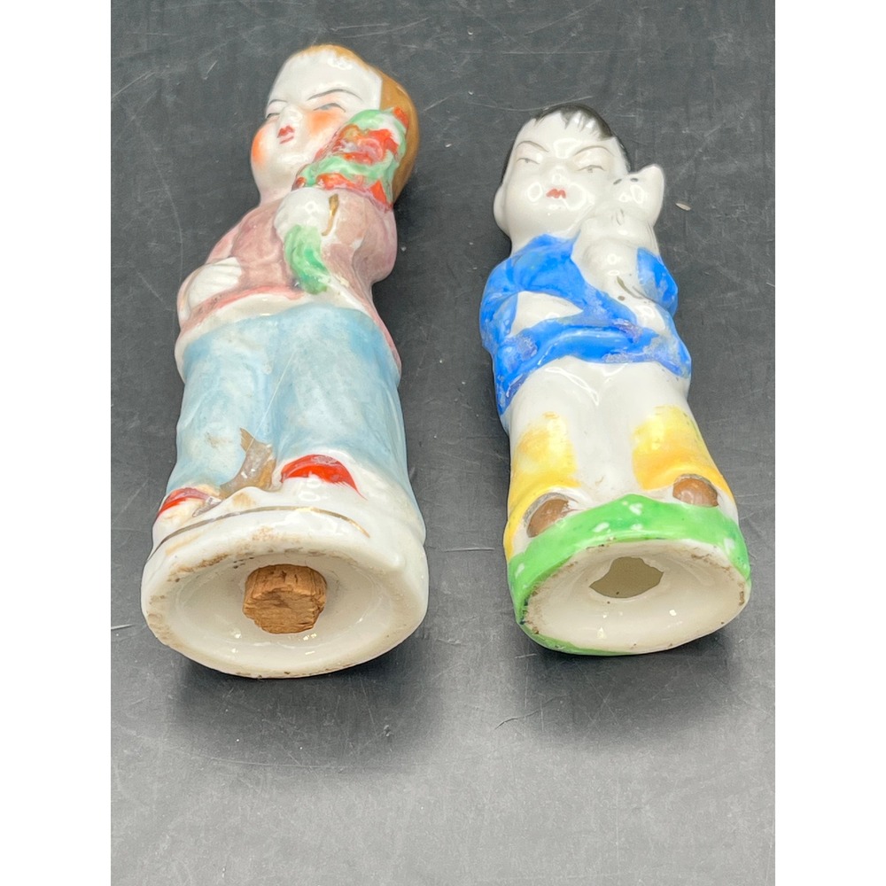 VTG Oriental Boys Salt & Pepper Shakers Japan 3" Tall Collectible Decorative - Picture 7 of 7